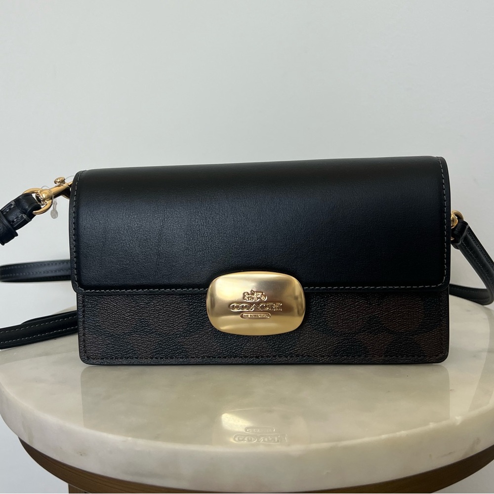 Coach Eliza Flap Crossbody Bag In Signature Canvas